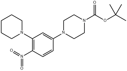 tert-butyl 4-[4-nitro-3-(piperidin-1-yl)phenyl]piperazine-1-carboxylate Structure