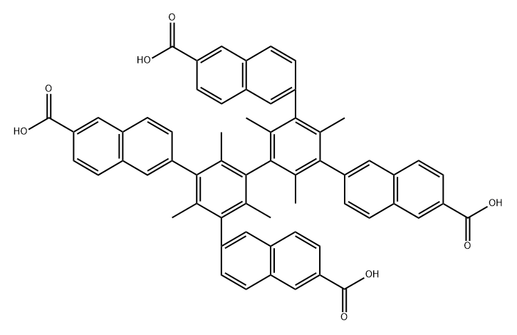 2,2 ', 4,4', 6,6 '- hexamethyl-3,3', 5,5 '- tetra (6-carboxy-2-naphthyl) biphenyl Structure