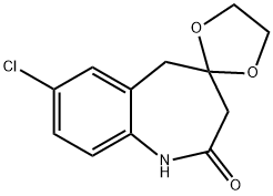 7-Chloro-3,5-dihydrospiro[benzo[b]azepine-4,2'-[1,3]dioxolan]-2(1H)-one Structure