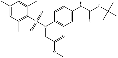 methyl 2-[N-(4-{[(tert-butoxy)carbonyl]amino}phenyl)-2,4,6-trimethylbenzenesulfonamido]acetate Structure