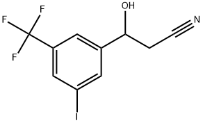 β-Hydroxy-3-iodo-5-(trifluoromethyl)benzenepropanenitrile Structure