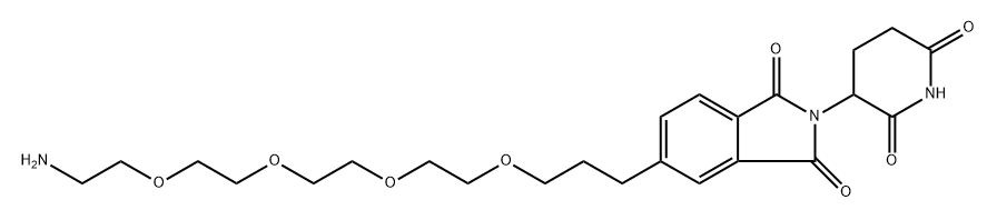 5-(1-amino-3,6,9,12-tetraoxapentadecan-15-yl)-2-(2,6-dioxopiperidin-3-yl)isoindoline-1,3-dione 구조식 이미지