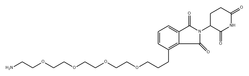 4-(1-amino-3,6,9,12-tetraoxapentadecan-15-yl)-2-(2,6-dioxopiperidin-3-yl)isoindoline-1,3-dione Structure