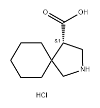 2-Azaspiro[4.5]decane-4-carboxylic acid, hydrochloride (1:1), (4S)- Structure