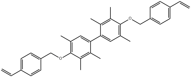 1,1′-Biphenyl, 4,4′-bis[(4-ethenylphenyl)methoxy]-2,2′,3,3′,5,5′-hexamethyl- Structure