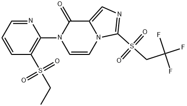 7-3-(Ethylsulfonyl)-2-pyridinyl-3-(2,2,2-trifluoroethyl)sulfonylimidazo1,5-apyrazin-8(7H)-one Structure