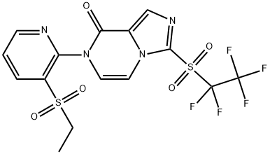 7-3-(Ethylsulfonyl)-2-pyridinyl-3-(1,1,2,2,2-pentafluoroethyl)sulfonylimidazo1,5-apyrazin-8(7H)-one Structure