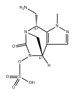 rel-(4R,8S)-8-(aminomethyl)-1-methyl-6-oxo-4,8-dihydro-1H-4,7-methanopyrazolo[3,4-e][1,3]diazepin-5(6H)-yl hydrogen sulfate 구조식 이미지