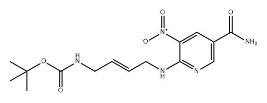 Carbamic acid, N-[(2E)-4-[[5-(aminocarbonyl)-3-nitro-2-pyridinyl]amino]-2-buten-1-yl]-, 1,1-dimethylethyl ester Structure