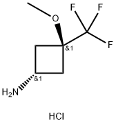 Cyclobutanamine, 3-methoxy-3-(trifluoromethyl)-, hydrochloride (1:1), trans- 구조식 이미지