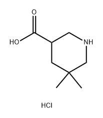 3-Piperidinecarboxylic acid, 5,5-dimethyl-, hydrochloride (1:1) Structure