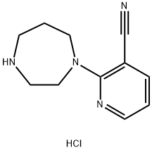 3-Pyridinecarbonitrile, 2-(hexahydro-1H-1,4-diazepin-1-yl)-, hydrochloride (1:2) Structure