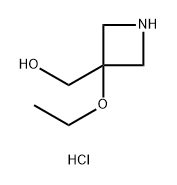 3-Azetidinemethanol, 3-ethoxy-, hydrochloride (1:1) 구조식 이미지