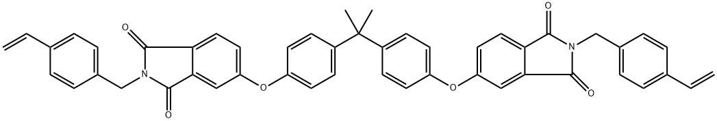N,N’-bis[(4-ethenylphenyl)methyl]-2,2-bis[4-(3,4-dicarboxyphenoxy)phenyl]propane diimide Structure