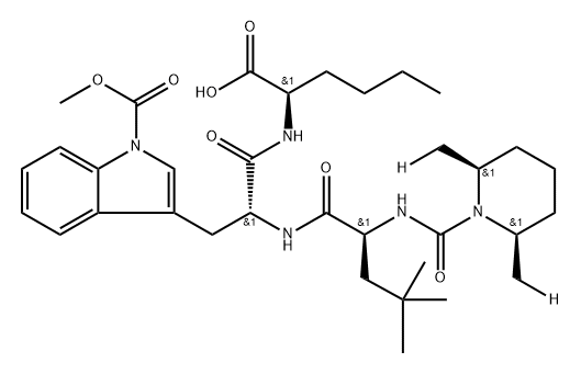 D-Norleucine, N-[[(2R,6S)-2,6-di(methyl-d)-1-piperidinyl]carbonyl]-4-methyl-L-leucyl-1-(methoxycarbonyl)-D-tryptophyl- Structure