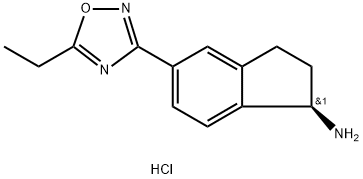 1H-Inden-1-amine, 5-(5-ethyl-1,2,4-oxadiazol-3-yl)-2,3-dihydro-, hydrochloride (1:1), (1R)- Structure