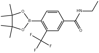 Benzamide, N-ethyl-4-(4,4,5,5-tetramethyl-1,3,2-dioxaborolan-2-yl)-3-(trifluoromethyl)- Structure