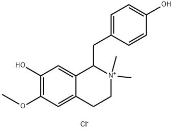 Isoquinolinium, 1,2,3,4-tetrahydro-7-hydroxy-1-[(4-hydroxyphenyl)methyl]-6-methoxy-2,2-dimethyl-, chloride (1:1) Structure