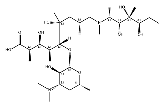 L-threo-L-ido-Nononic acid, 2,4,7,8,9-pentadeoxy-2,4,8-trimethyl-6-C-methyl-9-[methyl(1,2,6,7-tetradeoxy-4-C-methyl-D-manno-heptitol-2-yl)amino]-5-O-[3,4,6-trideoxy-3-(dimethylamino)-β-D-xylo-hexopyranosyl]- Structure