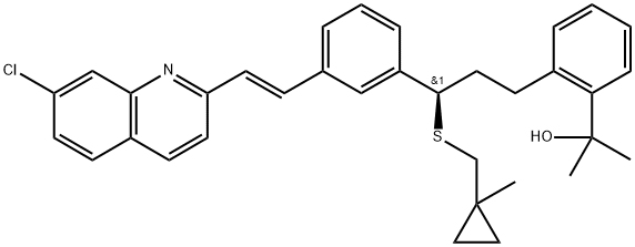 Benzenemethanol, 2-[(3R)-3-[3-[(1E)-2-(7-chloro-2-quinolinyl)ethenyl]phenyl]-3-[[(1-methylcyclopropyl)methyl]thio]propyl]-α,α-dimethyl- Structure