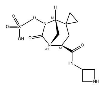 (1R,4S)-4-(azetidin-3-ylaminoformyl)-6-oxo-5,7-diazaspiro[bicyclo[3.2.1]octane-2,1'-cyclopropane]-7-ylsulfuric acid 구조식 이미지