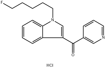 Methanone, [1-(5-fluoropentyl)-1H-indol-3-yl]-3-pyridinyl-, hydrochloride (1:1) Structure