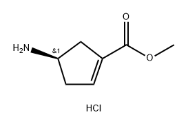 1-Cyclopentene-1-carboxylic acid, 4-amino-, methyl ester, hydrochloride (1:1), (4R)- Structure