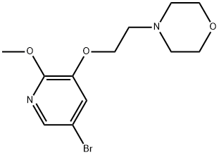 4-[2-[(5-Bromo-2-methoxy-3-pyridinyl)oxy]ethyl]morpholine Structure