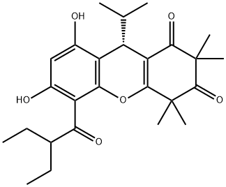 (9S)-5-(2-Ethyl-1-oxobutyl)-4,9-dihydro-6,8-dihydroxy-2,2,4,4-tetramethyl-9-(1-methylethyl)-1H-xanthene-1,3(2H)-dione Structure