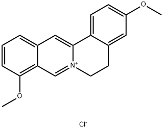 Dibenzo[a,g]quinolizinium, 5,6-dihydro-3,9-dimethoxy-, chloride (1:1) Structure