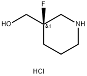 3-Piperidinemethanol, 3-fluoro-, hydrochloride (1:1), (3R)- Structure