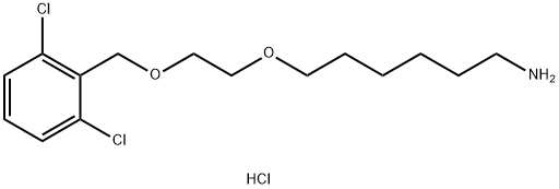 1-Hexanamine, 6-[2-[(2,6-dichlorophenyl)methoxy]ethoxy]-, hydrochloride (1:1) 구조식 이미지