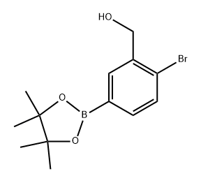 (2-Bromo-5-(4,4,5,5-tetramethyl-1,3,2-dioxaborolan-2-yl)phenyl)methanol Structure