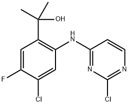 2-(4-chloro-2-((2-chloropyrimidin-4-yl)amino)-5-fluorophenyl)propan-2-ol Structure