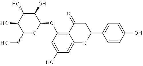 4H-1-Benzopyran-4-one, 5-(β-D-glucopyranosyloxy)-2,3-dihydro-7-hydroxy-2-(4-hydroxyphenyl)- Structure