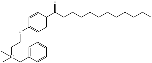 Benzenemethanaminium, N,N-dimethyl-N-[2-[4-(1-oxododecyl)phenoxy]ethyl]- Structure