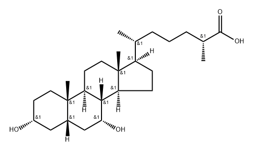 Cholestan-26-oic acid, 3,7-dihydroxy-, (3α,5β,7α,25R)- Structure