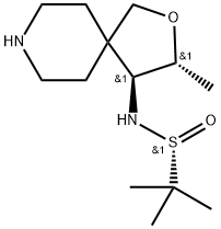 2-Propanesulfinamide, 2-methyl-N-[(3R,4S)-3-methyl-2-oxa-8-azaspiro[4.5]dec-4-yl]-, [S(R)]- 구조식 이미지