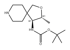 tert-Butyl ((3R,4S)-3-methyl-2-oxa-8-azaspiro[4.5]decan-4-yl)carbamate Structure