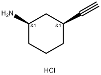 Cyclohexanamine, 3-ethynyl-, hydrochloride (1:1), (1R,3S)- Structure