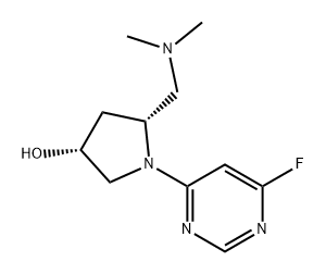 (3R,5R)-5-[(dimethylamino)methyl]-1-(6-fluoropyri
midin-4-yl)pyrrolidin-3-ol Structure