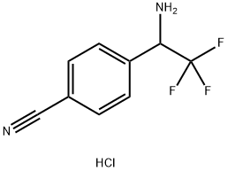 4-(1-amino-2,2,2-trifluoroethyl)benzonitrile hydrochloride Structure