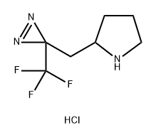 2-{[3-(trifluoromethyl)-3H-diazirin-3-yl]methyl}pyrrolidine hydrochloride Structure