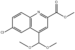 methyl 6-chloro-4-(dimethoxymethyl)quinoline-2-carboxylate Structure