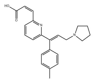 (Z)-3-(6-((E)-3-(Pyrrolidin-1-yl)-1-(p-tolyl)prop-1-en-1-yl)pyridin-2-yl)acrylic Acid Structure