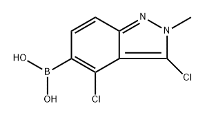 (3,4-Dichloro-2-methyl-2H-indazol-5-yl)boronic acid 구조식 이미지