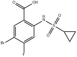 5-Bromo-2-(cyclopropylsulfonyl)amino-4-fluorobenzoic acid Structure