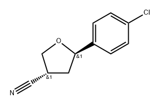 trans-5-(4-chlorophenyl)tetrahydrofuran-3-carbonitrile 구조식 이미지