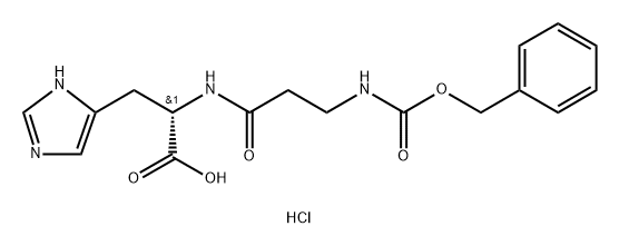 L-Histidine, N-[1-oxo-3-[[(phenylmethoxy)carbonyl]amino]propyl]-, hydrochloride (1:1) Structure