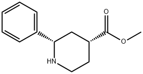 4-Piperidinecarboxylic acid, 2-phenyl-, methyl ester, (2S,4R)- Structure